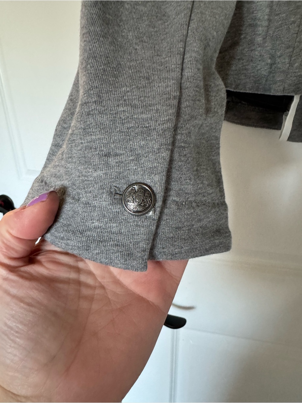 torrid Grey Peplum Blazer with White Trim - Picture 9 of 10